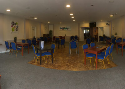 The room can accommodate up to 120 guests